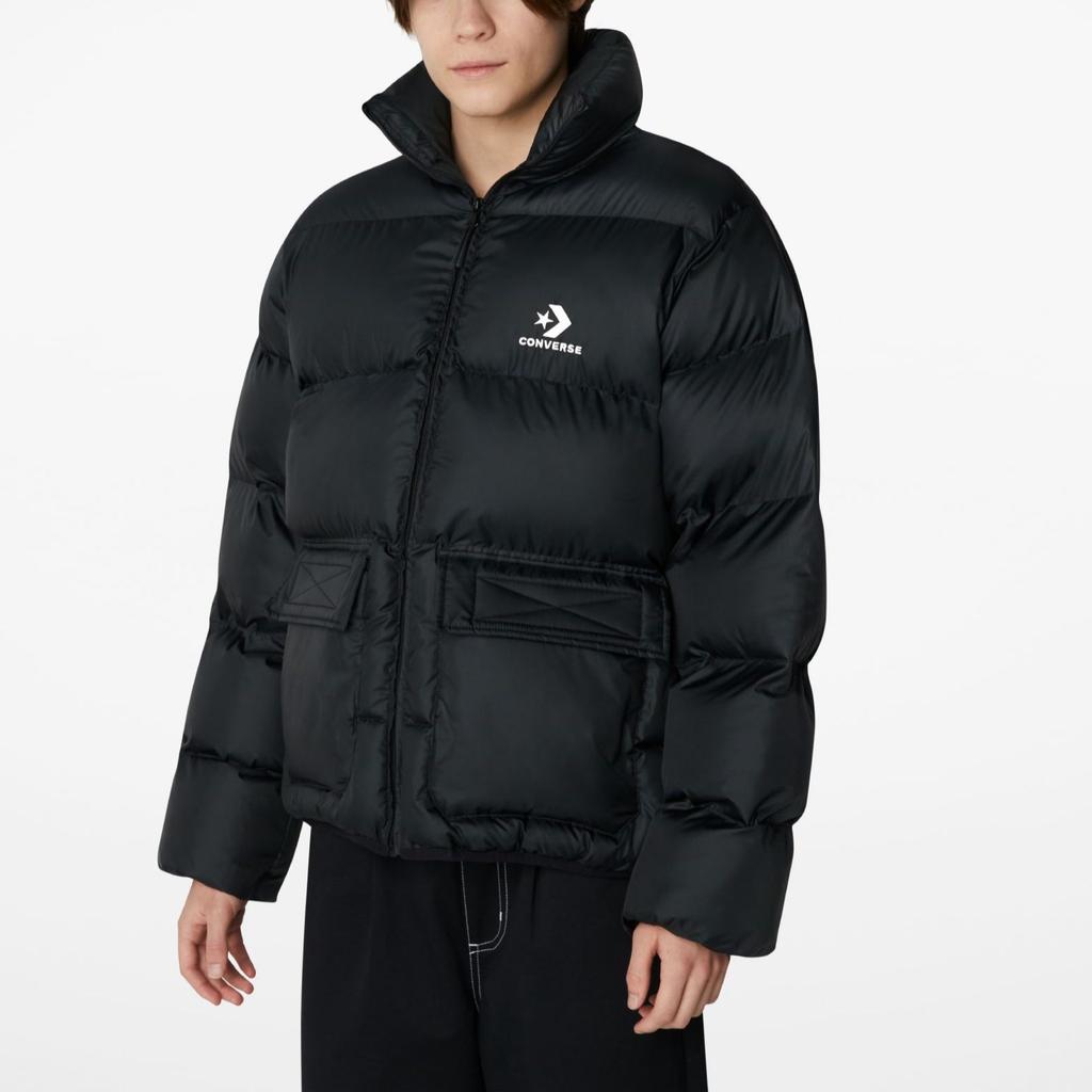 Converse PATCH POCKET Puffer Jacket Men's Black 10023798-A01