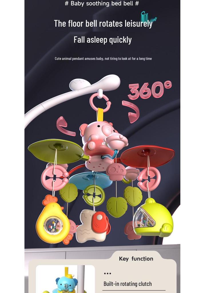 Electric Rotating Elephant Crib Mobile with Music and Remote for Infant Soothing and Early Education