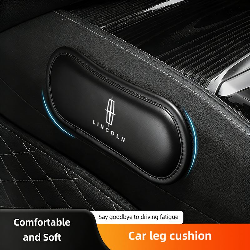 1Pcs Leather Car Pillow Knee Pad Elastic Memory Foam Leg Pad For Lincoln Z Navigator Town-car Aviator MKZ Corsair Continental gyu7