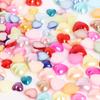 50-300Pcs Flatback Heart Shape Plastic ABS Imitation Pearl Beads For DIY Craft Scrapbook Decoration Apparel Sewing Garment Accessories