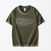 Heavy Wash Short-sleeved T-shirt for Men's Summer New Large-size Loose Embossed T-shirt Short Shirt