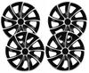NRM Quad Bicolor Silver-Black Hubcaps Size 16”