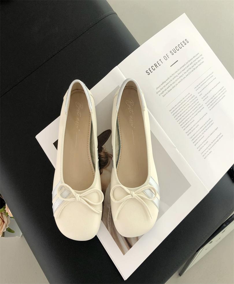 Flat-bottomed French Evening Breeze Bow Mary Jane Single Shoes Women's 2025 New Soft-soled Beanie Shoes