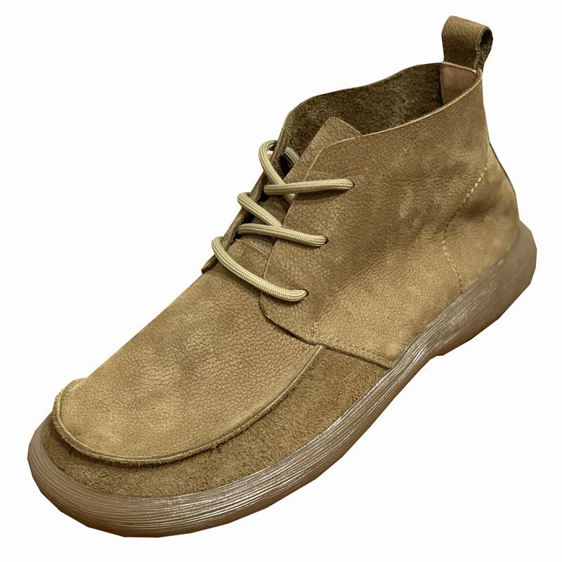 Stivali da Uomo Autunno Inverno Stivaletti da Uomo Strati Pelle di Mucca Coreani Versatili Thi Bot Antiscivolo Stivali in Vera Pelle