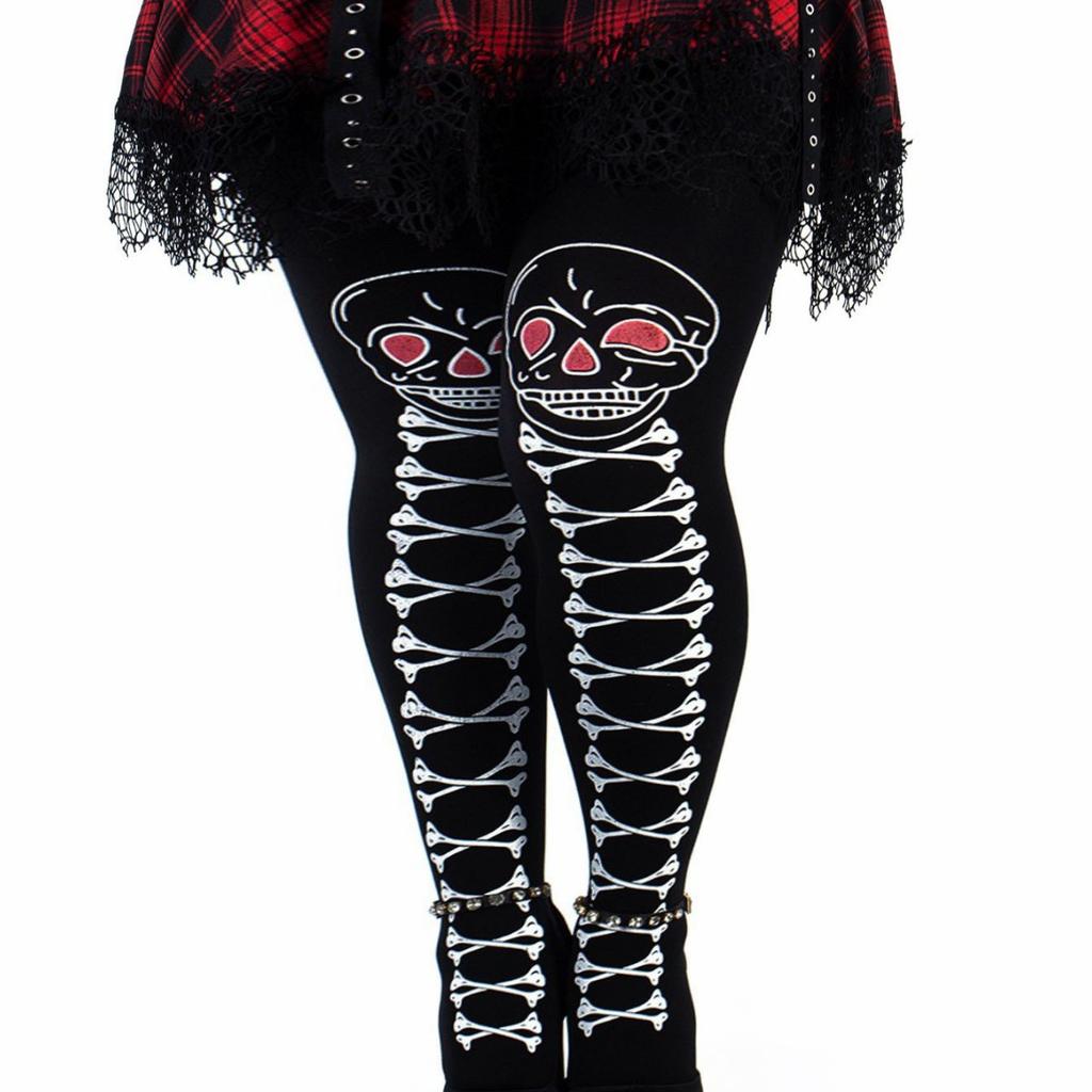 Halloween & Christmas Cartoon Print Stockings - Festive Pantyhose for Holiday Parties & Costume Props
