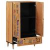 Highboard with Door Natural Finish 60 x 33.5 x 100 cm Solid Mango Wood