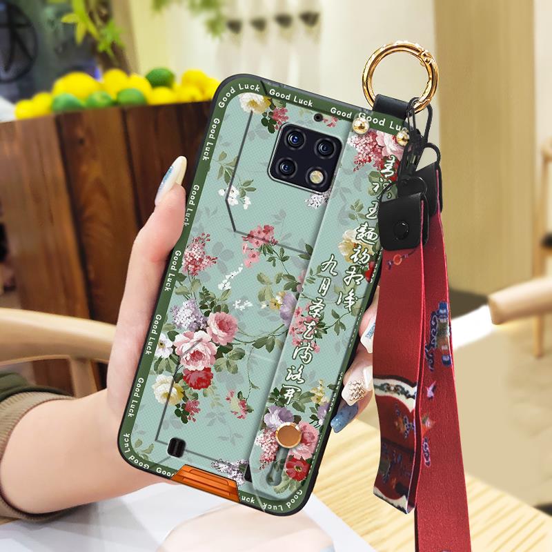 Ring Phone Holder Phone Case For Oukitel WP6 Elderly lady Fashion Lanyard Chinese style Kickstand Silicone Durable
