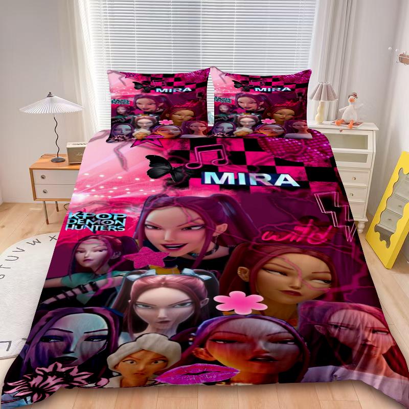 Set Copripiumino per Bambini D-Demon H-Hunters Set Biancheria da Letto K-pop Copripiumino Singolo King con Federa Regali per Bambini Decorazioni
