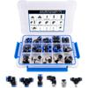 50PCS Air Line Fitting Kits, NPT Thread Push To Connect Fittings, Nylon Tubing 1/4, 3/8, 1/8, 1/2" Quick Connect, Air Line Fittings Assortment Kit