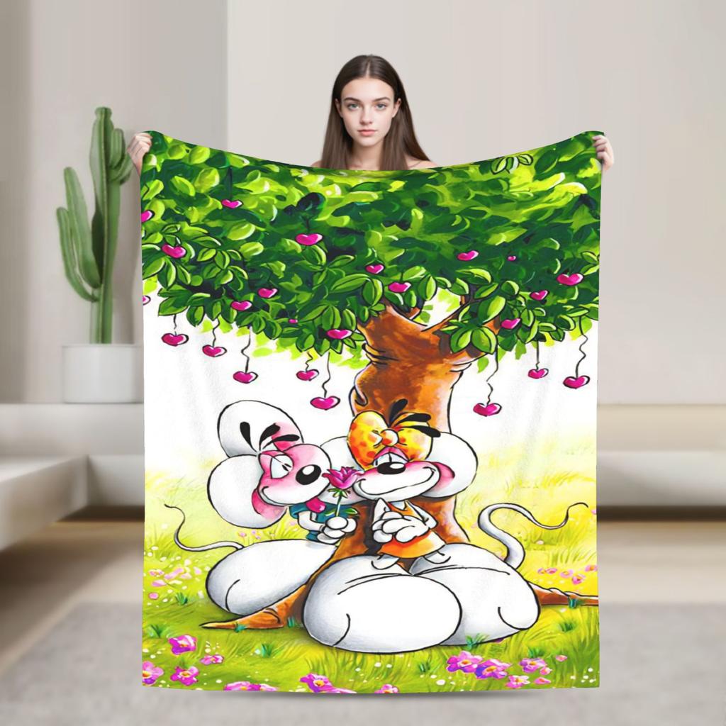 Cartoon D-Diddl Soft Blanket  Students Plush Throw Blanket Funny Couch Bed Flannel Bedspread Sofa Bed Cover