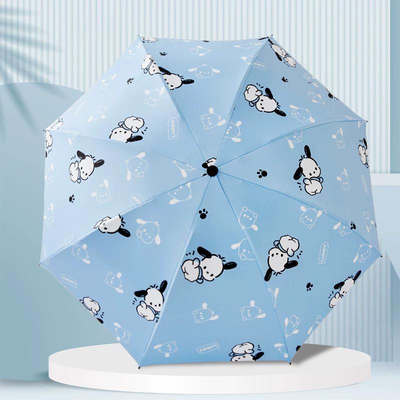 Student Safety Anti-Rebound Children's Umbrella for Girls, Dual-Use for Sun and Rain, Foldable Automatic Umbrella for School Use