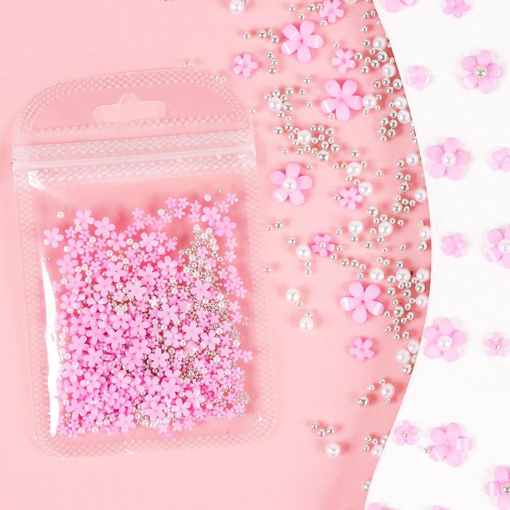 3D pryskyřičné nehtové umění květiny smíšené perlové kameny kamínky dekorace pro DIY manikúra příslušenství potřeby přívěsky díly