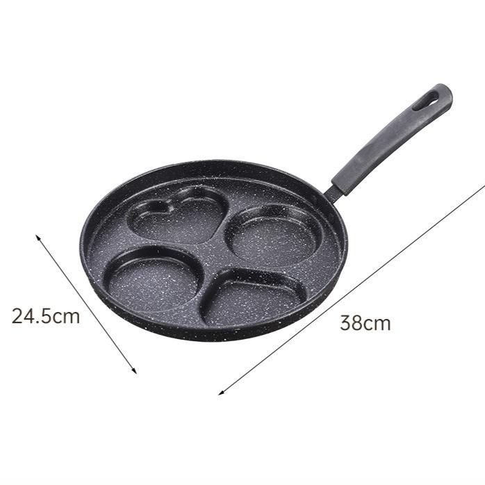 3-In-1 Breakfast Extra Thick Frying Pan Home Egg Pan Flat Bottom Skillet Steak Eggs Hamburger Non-Stick Pan