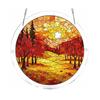 Stained Glass Suncatcher, Acrylic Puzzle Hanging Decoration, 7.48 Inch Round DIY Kit for Adults, Relaxing Craft Gift for Women Moms Puzzle Lovers