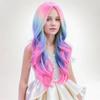 HAIRJOY Syntetické vlasy Barevné paruky Dlouhá kudrnatá vlnitá paruka pro dívky děti Duha Paruka Barevná Cosplay Párty Karneval Halloween
