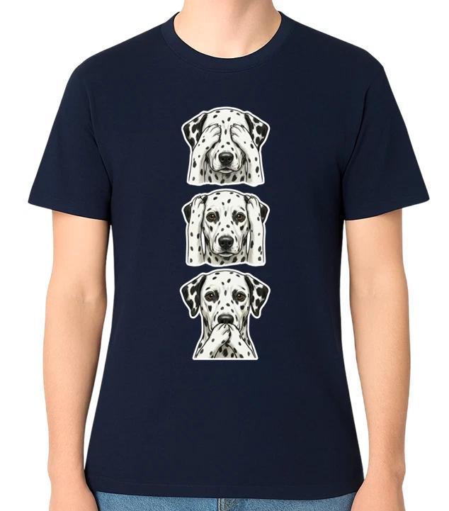 Dalmatian See No Evil Hear No Evil Speak No Evil Unisex T-Shirt M