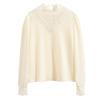 Lace Base Shirt for Women's New Autumn and Winter Lantern Sleeves Unique and Unique Top Half Turtleneck Shirt