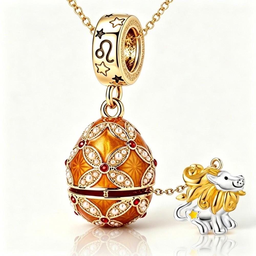Hollow Locket Russian Egg Necklace New Chinese Style Openable Egg Pendant Women