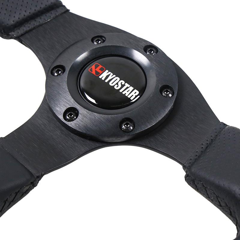13 Inch 330mm Flat Bottom Leather Racing Car Steering Wheel for Performance Driving Experience