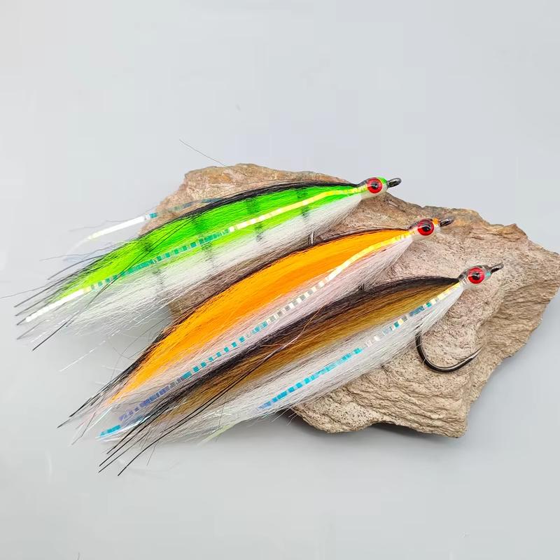 Baitfish Streamers 6/0# Hook Fly Fishing Flies Large Sinking Streamer Artificial Baitfish Lure Saltwater Freshwater Salmon Fly