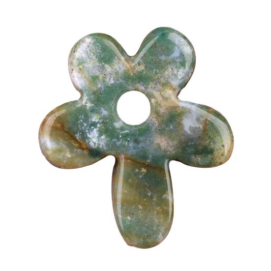 

Pendant Natural Stone Round Five-Petal Flower Carved Pendant with Hole Lanyards Chains Bracelets Keychains Pendant Jewelry F