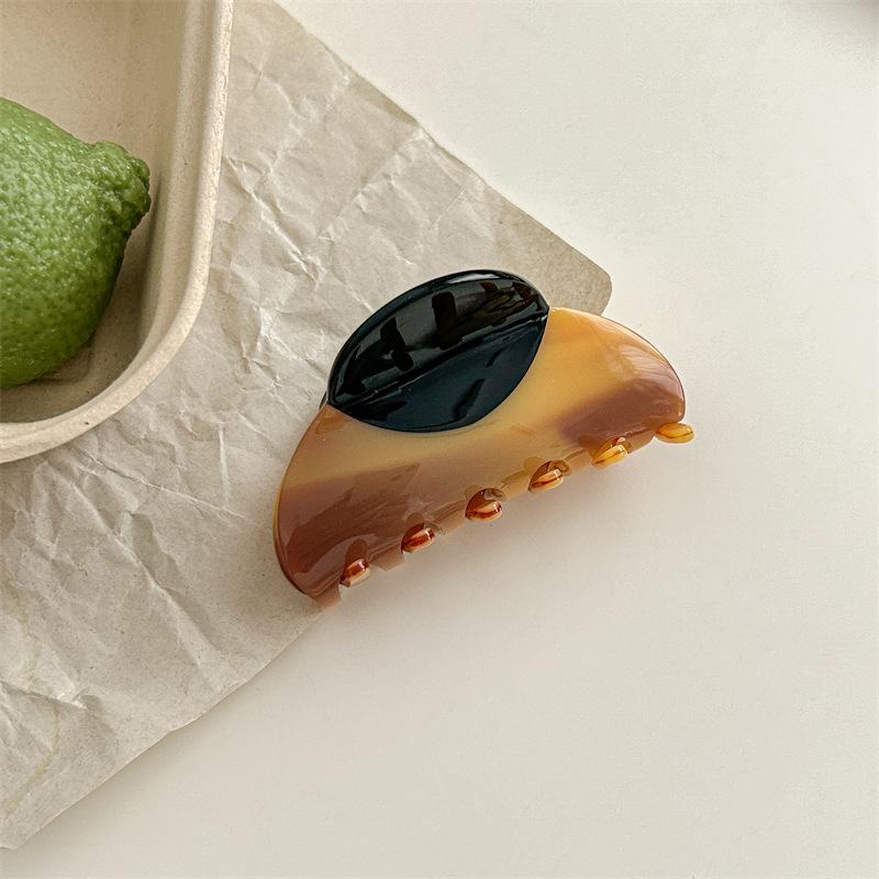 

Заколка для волос из ацетата с текстурой под дерево в стиле ретро - 7,5 см Французская роскошная шпилька в форме акулы