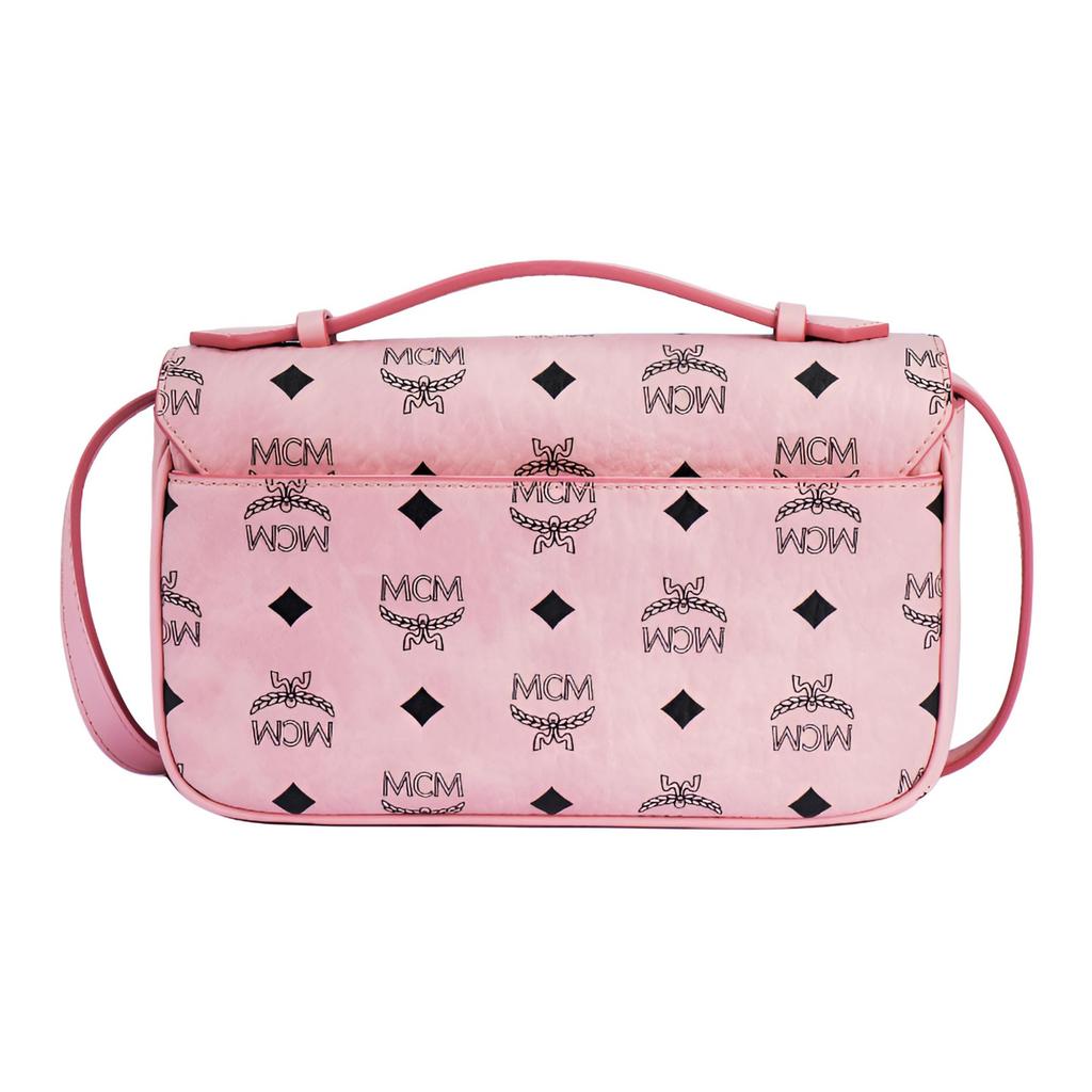 MCM Gold Tone Metal Hardware Faux Leather Shoulder Crossbody Tote Bag Medium Pink Women bags MWRFAXT01PZ001