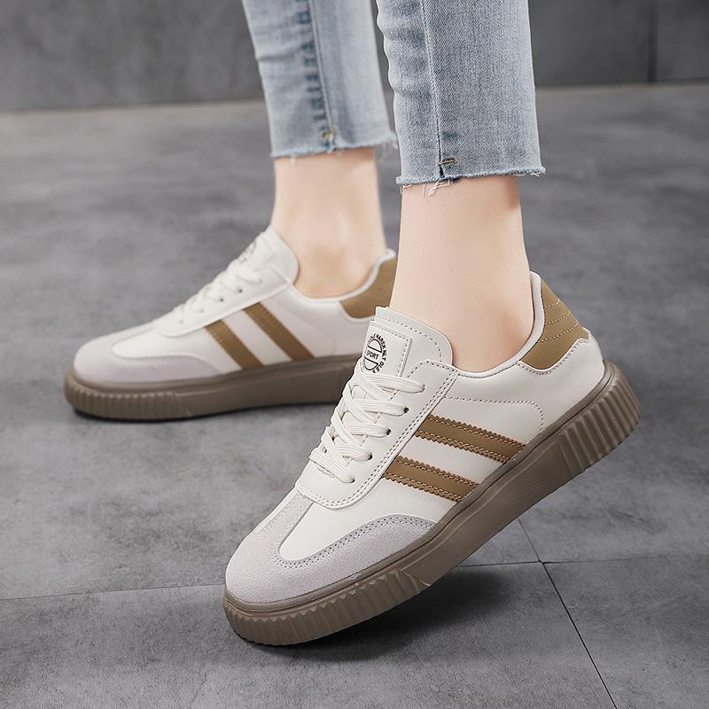 Fashion Comfortable Women's Shoes Korean Style Thick Sole Sports Casual Shoes Retro Versatile Training Shoes Women's Lace Strap New