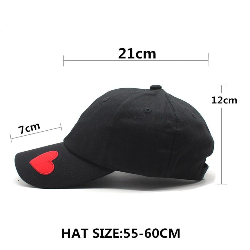 Washed Cotton Love Embroidery Baseball Cap Solid Color Cotton Cap Outdoor Sun Hat