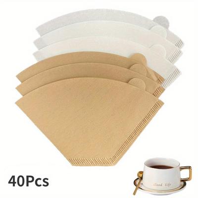 40Pcs Cone Coffee Filters Paper Coffee Coffee Filters 2-4 Cups Disposable Pour Over Drip Paper for Coffer Maker Accessories