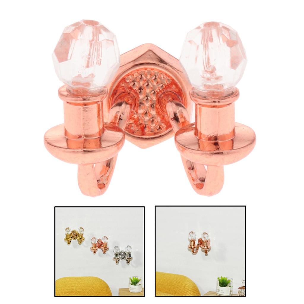 Retro 1:12 Dollhouse Wall Lamp Lamp BJD Doll Tiny Scene Study Room Porch Living Room Decor Props Children Toys Birthday Gifts