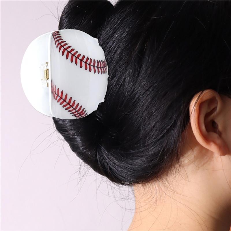 Girls Hair Claw Women Ball Themed Hair Clamp Grab Hairclip Fashionable Hair Grip Barrettes Acrylic Hairpin Accessories
