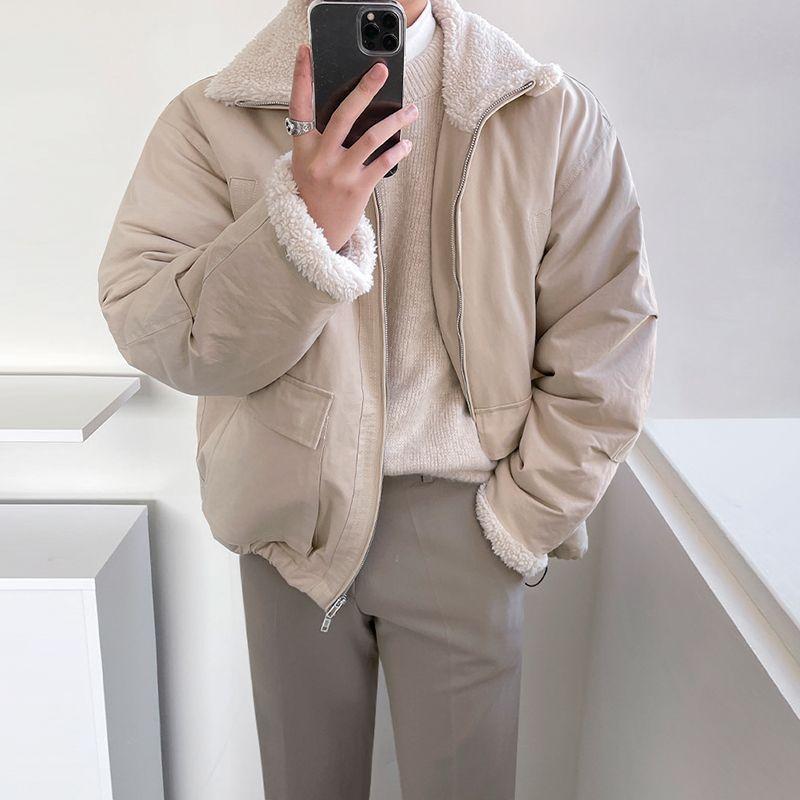 

Пальто из овечьей шерсти и хлопка, мужское зимнее бархатное утолщенное корейское свободное рабочее пальто из хлопка, теплая хлопковая куртка 2XL