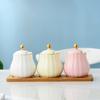 Creative Kitchen Ceramic Seasoning Jar Three-piece Seasoning Jar Seasoning Box Combination Salt Jar Chili Oil Cans Household