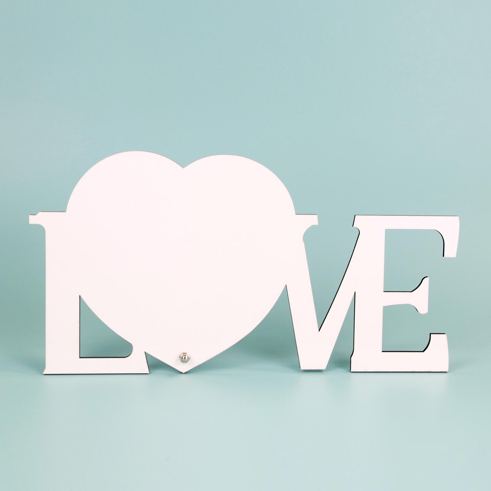 High Quality Blank Sublimation Mdf Photo Frame Custom Mdf Board Sublimation Mdf love Pictures Frames (White,15*18*0.5)