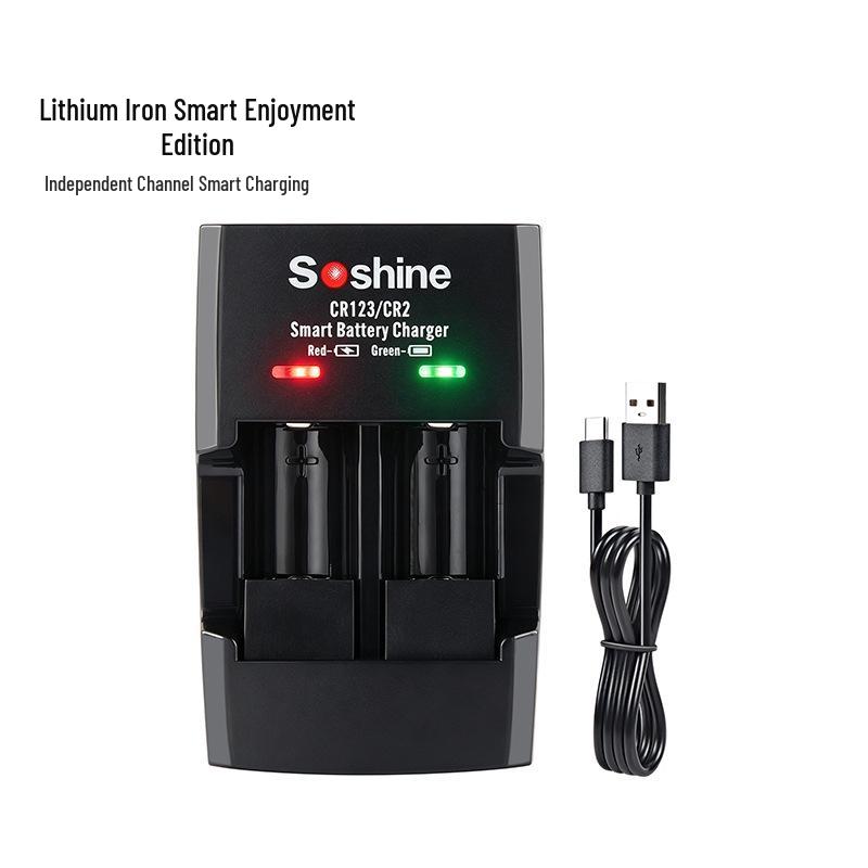 

Soshine USB Charger for CR123/CR2 Lithium Iron Phosphate Batteries (16340, 14250, 3.2V)