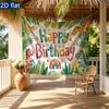 Dinosaur Birthday Party Banner, Colorful Polyester Backdrop for Home Room Wall and Props