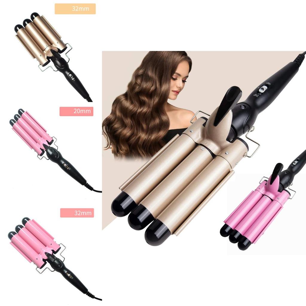 Hair Salon Ceramic 3 Barrel Hair Wave Waver Curling Iron Get Perfect Curls In Minutes