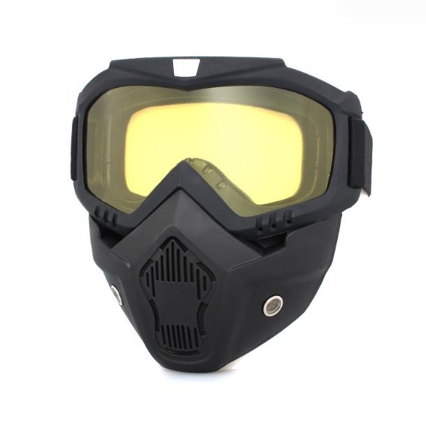 

Motocross Tactical Cycling Goggles Face Mask Detachable Adjustable Glasses Mask Snowboard Eyewear Riding Proof Windproof