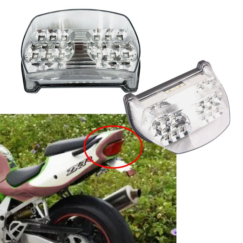 1PC Clear Lens Motorcycle LED Turn Signals Brake Tail Light Fit for Kawasaki GPZ1100/ZX1100 1995-1997