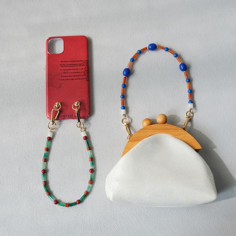 New Fashion Woman Bag Accessory Detachable Blue Beaded Chains Cute Acrylic Luxury Strap Women Elegant Bag Acrylic Handle Chain