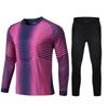 Mens Youth Goalkeeper Kit Long Sleeve Soccer Jersey Set Breathable Bamboo Fiber Uniform Training Match