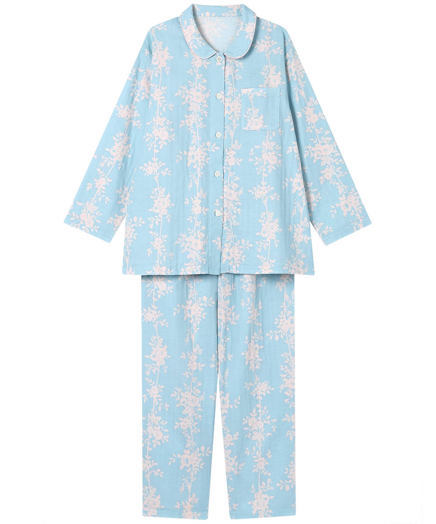 

long long cotton EP7041 SX [Wing/Wacoal] Pajamas, sleeves, pants, 100% (main body) Women s