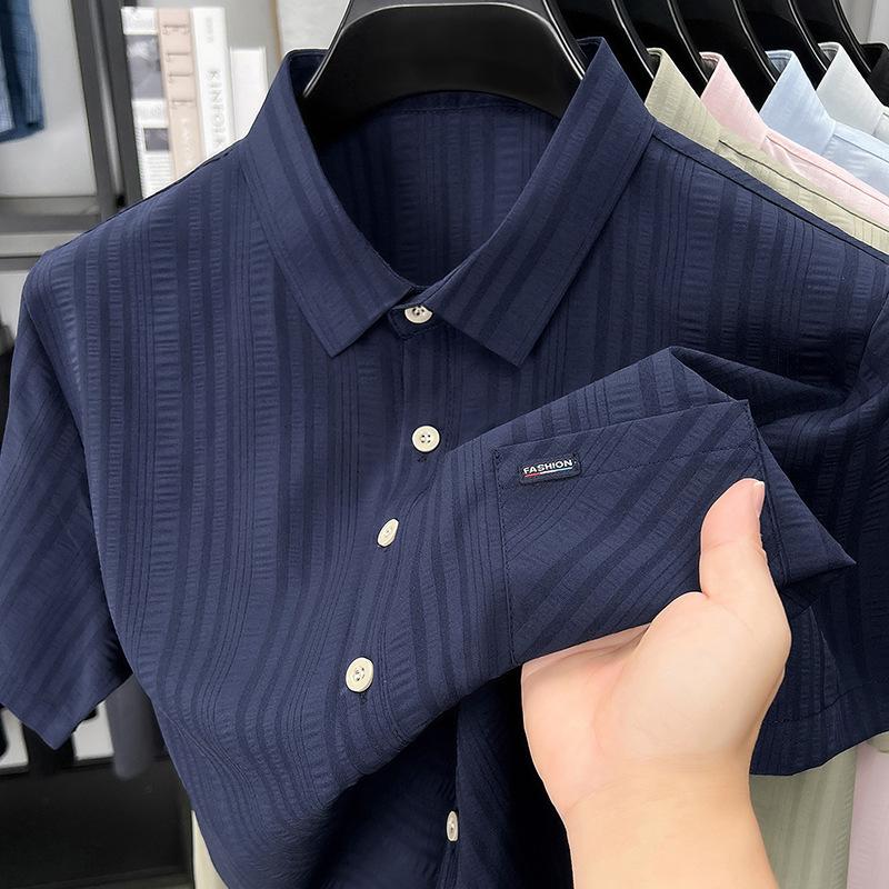 Men s Short Sleeve Shirt Summer Casual Business Fashion Breathable Top Versatile M
