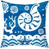 Sea Life Throw Pillow Office Sofa   Spring Home Decor Case Square Blue  Cushion Cover