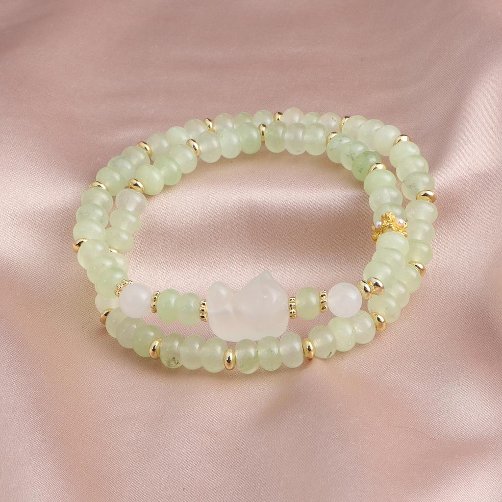 New Chinese Bracelet, Natural Grape Stone, Fresh Crystal Bracelet, Chalcedony Cat Claw, Peach Blossom, Lying On the Cat Live Broadcast, Explosive