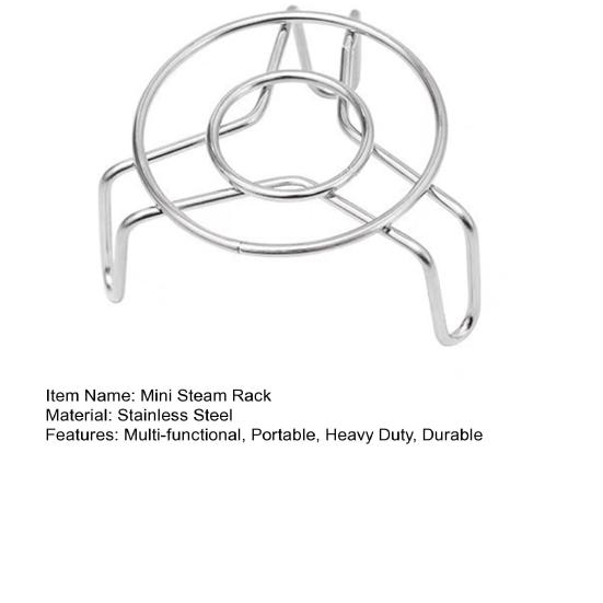 Mini Round Steamer Rack Stainless Steel Pot Trivet Small Steaming Pot Pan Cooking Stand for Cooking Baking Steaming