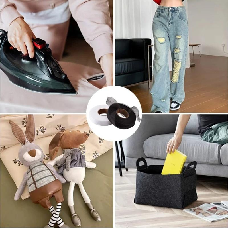 Iron On Hemming Tape Hot Melt Double Sided Hemming Tape Trouser Edge Pastes for Clothes Pants Dresses Curtains
