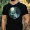 T-Shirt Men Moose In Moonlight Motif Cotton Size XS To 5XL