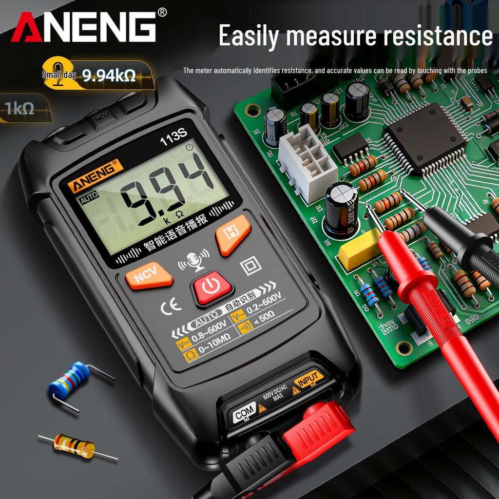 ANENG 113S Digital Smart Voice Multimeter: High-Precision, Multi-function, Fully Automatic Electrician's Universal Meter.